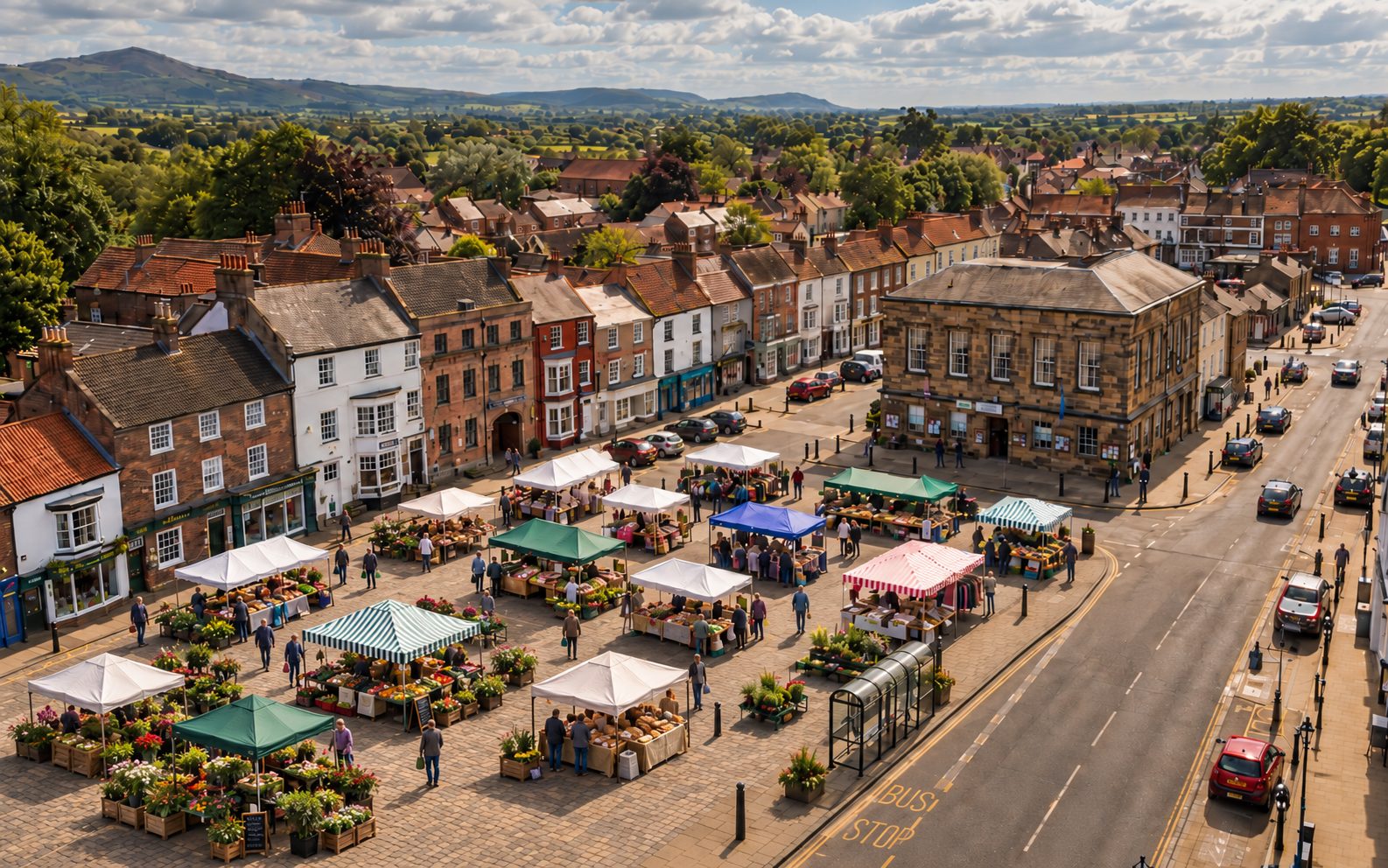 Market stalls on The Plain, Stokesley